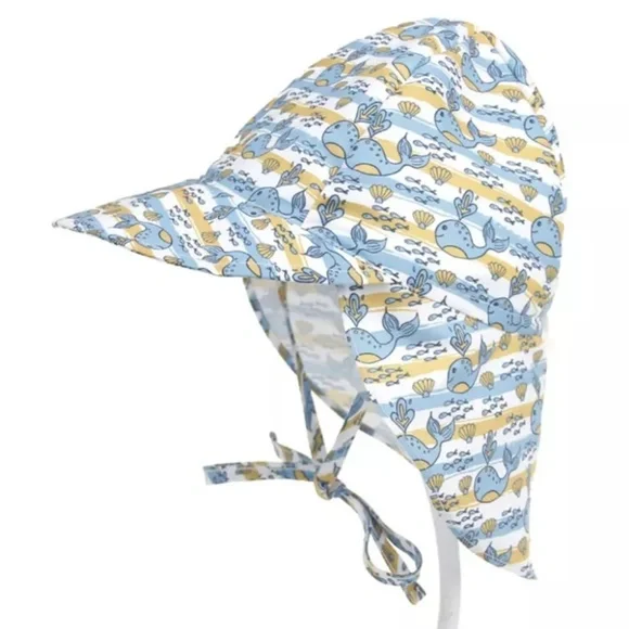 3/$15 A WHALE OF A SUN HAT BABY HAT covers neck protects from sunburn - Picture 2 of 4